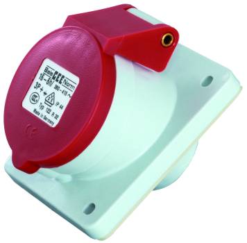 CEE-Anbausteckdose 4 x 16 A 6 h rot